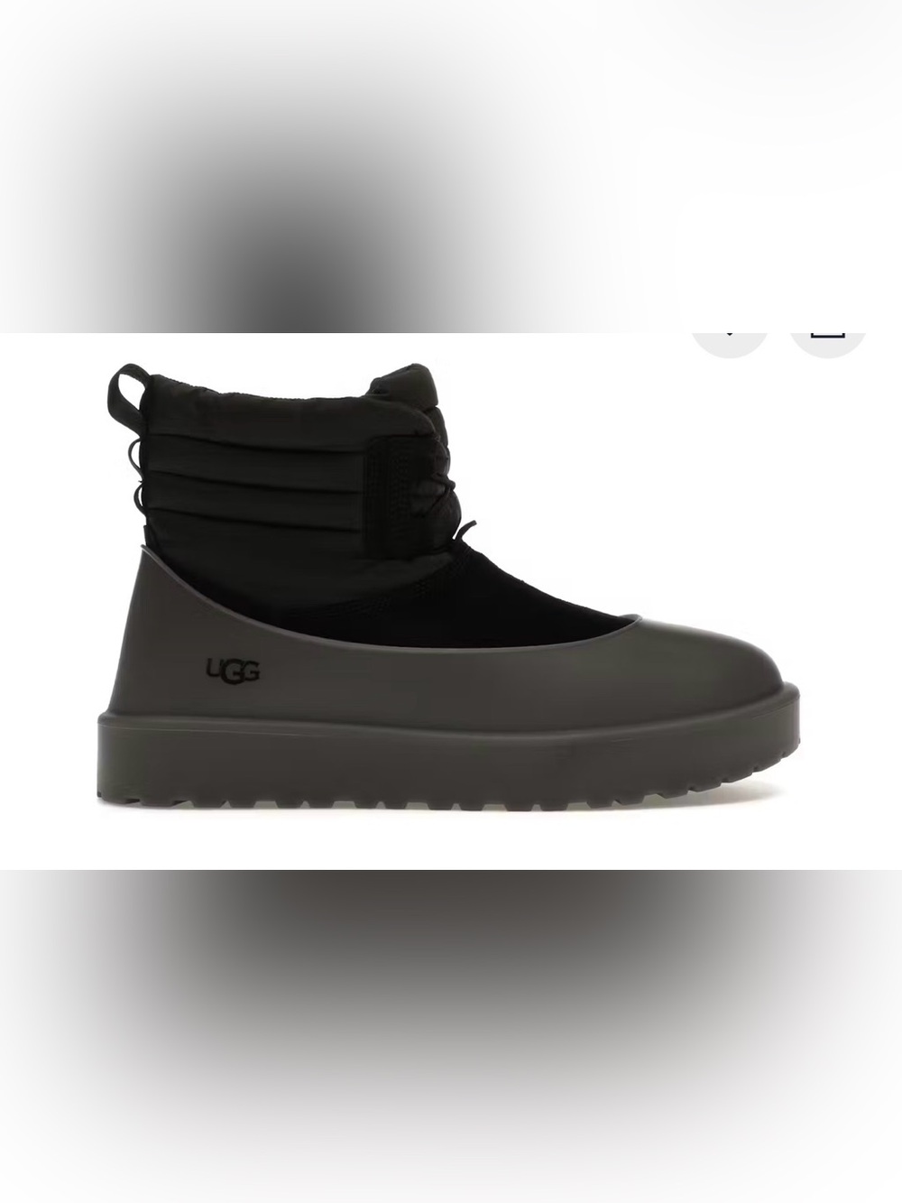 UGG Classic Mini Lace-Up Insulated Fur Boots Black Men's SZ 8 NWOB Outdoor Cozy